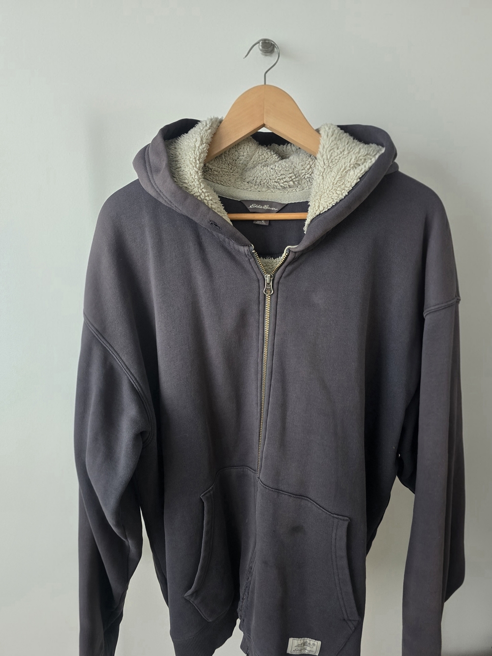Eddie Bauer Sherpa-Lined Full-Zip Hoodie - Charcoal Gray